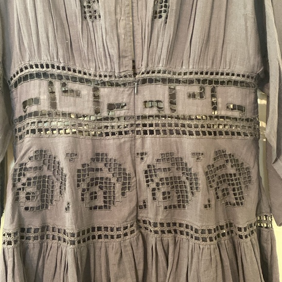 Free People grey tea time embroidered dress - Picture 5 of 5